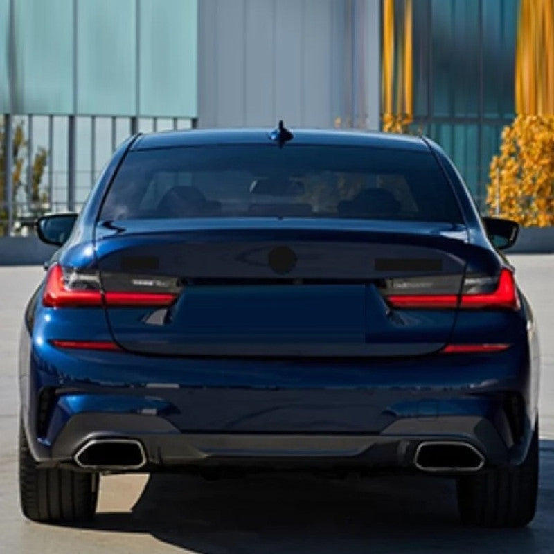 Car Craft Compatible With Bmw 3 Series G20 G28 2019-2022 M340 M330 M Sport M Performance Mp M Tech Bumper Rear After Lip Diffuser Skirt Trim Lip Square With Exhaust Tip Pipe Gc G20/28-006