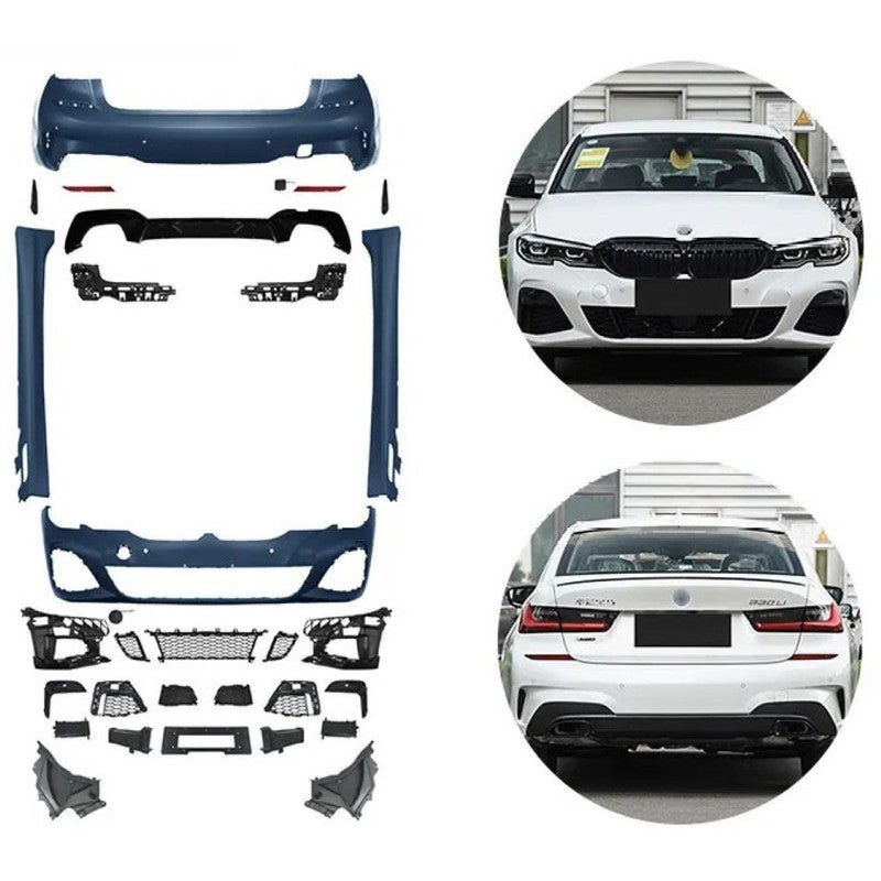 Car Craft Compatible With Bmw 3 Series G20 2019-2022 Upgrade Facelift Convert To M Performance M Sport M Tech M-tech Bodykit Bumper Body Kit Front Rear Bumper Assembly Side Skirt Splitter Diffuser Lip Gc G20/28-009