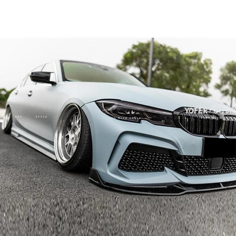 Car Craft Compatible With Bmw 3 Series G20 G28 2019-2022 M Sport M Performance M3cs Front Bumper Lip Splitter Skirt Trim Glossy Black Gc G20/28-021/022