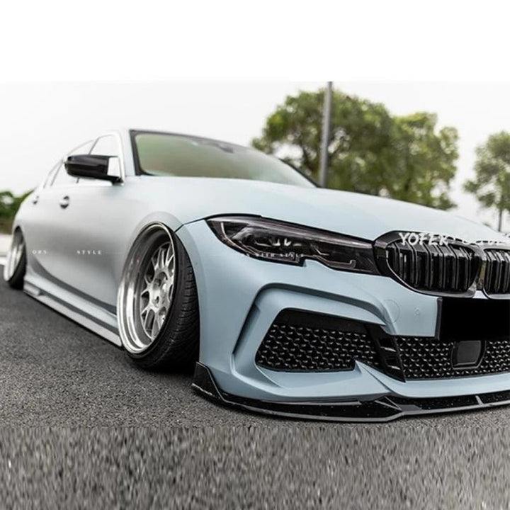 Car Craft Compatible With Bmw 3 Series G20 G28 2019-2022 M Sport M Performance M3cs Front Bumper Lip Splitter Skirt Trim Glossy Black Gc G20/28-021/022
