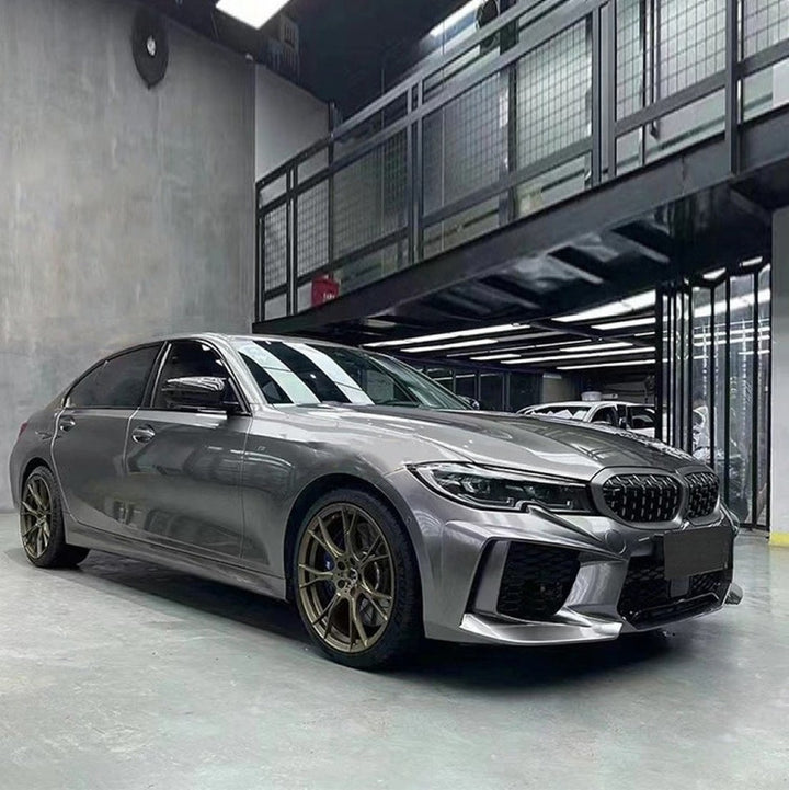 Car Craft Compatible With Bmw 3 Series G20 G28 2019-2022 M Sport M Performance M8 Front Bumper Lip Splitter Skirt Trim Glossy Black Gc G20/28-024