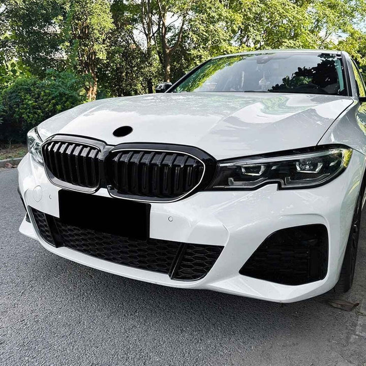 Car Craft Compatible With Bmw 3 Series G20 G21 Pre-facelift 2019-2022 Front Bumper Show Gril Single Line With Led Light