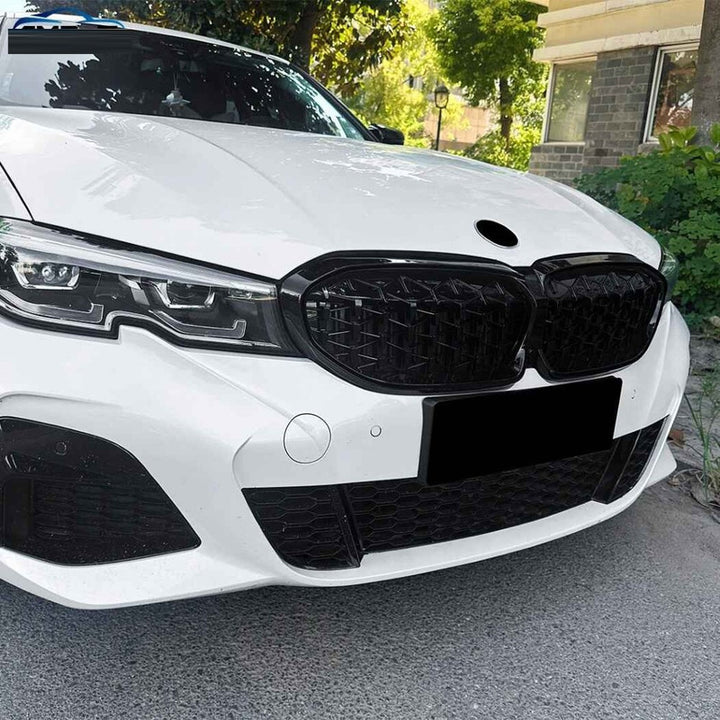 Car Craft Compatible With Bmw 3 Series G20 G21 Pre-facelift 2019-2022 Front Bumper Show Gril Diamond Black