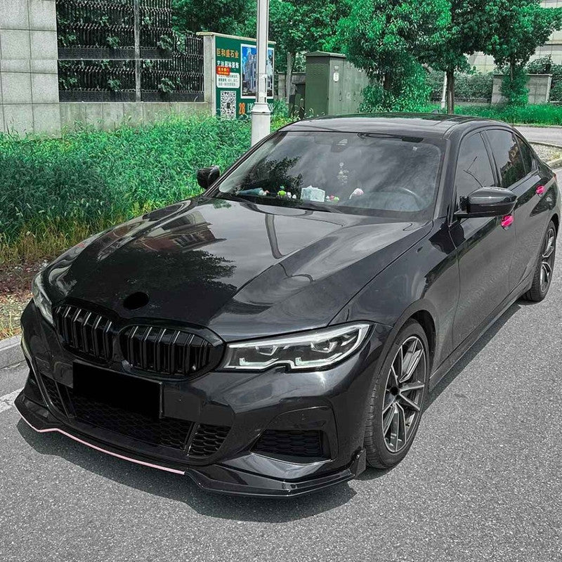 Car Craft Compatible With Bmw 3 Series G20 G21 Pre-facelift 2019-2022 Front Bumper Show Gril Glossy Black Dual Line