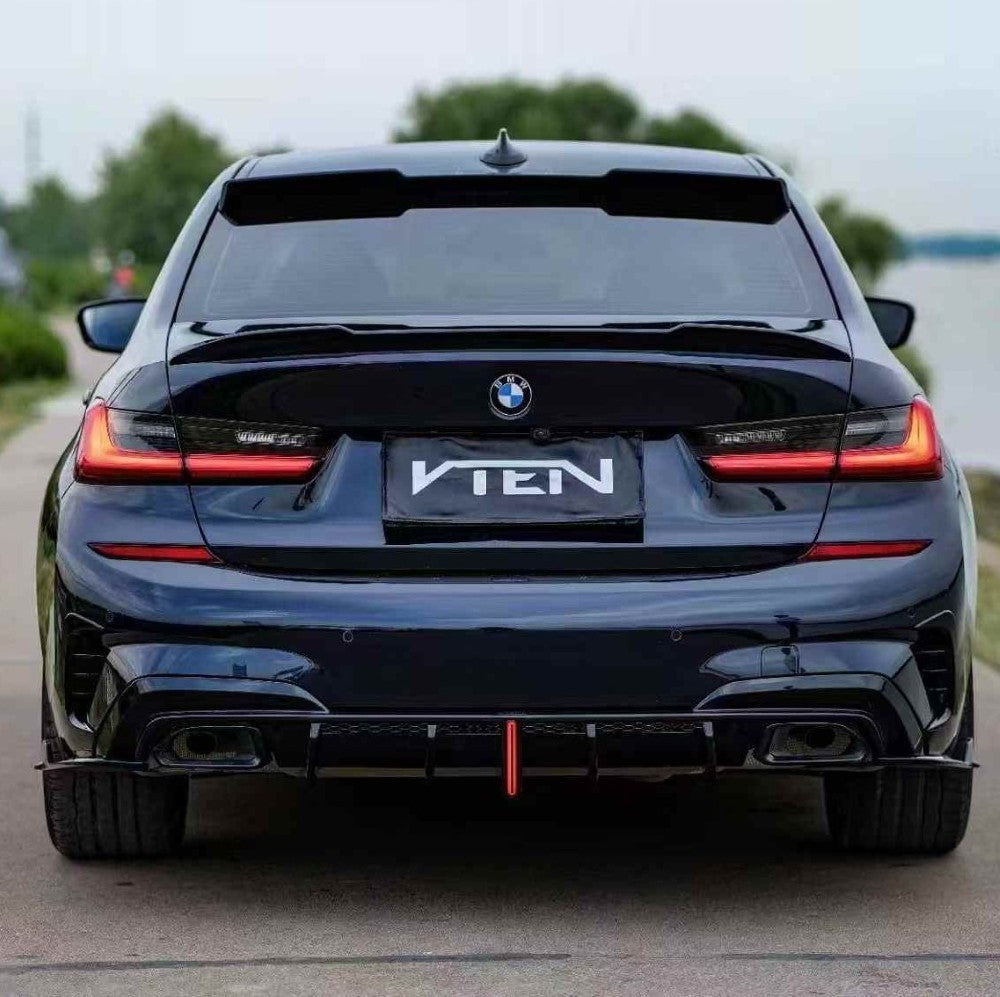 Car Craft Compatible With Bmw 3 Series G20 G28 Lci 2019-2026 M Sport M340i Roof Wing Boot Lip Roof Spoiler Trim Skirts V Ten Vten Style - CAR CRAFT INDIA