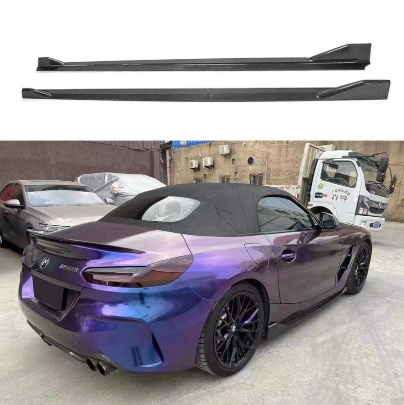 Car Craft Compatible With Bmw Z4 G29 2019-2025 Side Skirts Running Board Lip Splitter Skirts Trim Canard Real Carbon Fiber - CAR CRAFT INDIA