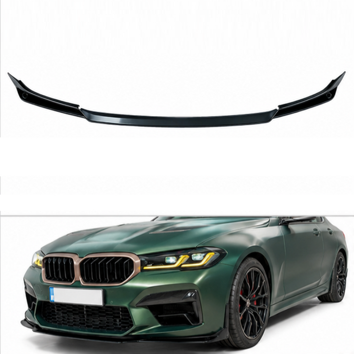 Car Craft Compatible With Bmw 5 Series G30 Lci 2021-2025 M5 Cs Front Bumper Lip Splitter Skirt Knife Bf-bm5s-089 Glossy Black