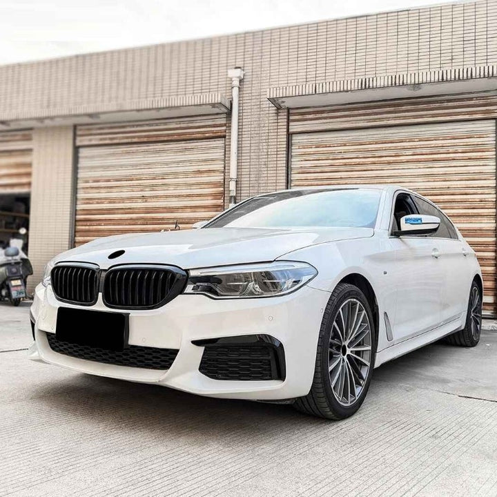 Car Craft Compatible With Bmw 5 Series G30 2017-2020 Front Bumper Show Mesh Grill Dual Line Bar Zst-1463 Dual Glossy Black - CAR CRAFT INDIA