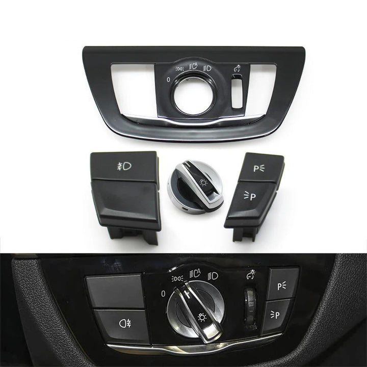 Car Craft Compatible With Bmw 5 Series G30 6 Series Gt G32 2017-2023 Car Headlamp Headlight Fog Lamp Light Upper Dipper Night Vision Rotary Switch Knob Button 2