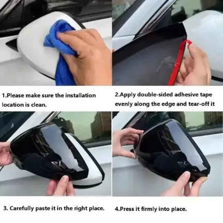 Car Craft Compatible With Bmw 3 Series E46 2002-2006 Side Rear View Case Wing Cap Shell Housing Mirror Covers 3m Tape Pasting Style Glossy Black CC-11544