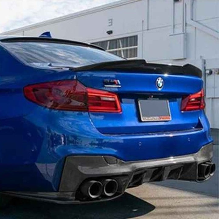 Car Craft Compatible With Bmw 5 Series G30 F90 M5 2017-2025 Rear Trunk Wing Boot Lip Spoiler Psm Style Glossy Black Bm-048