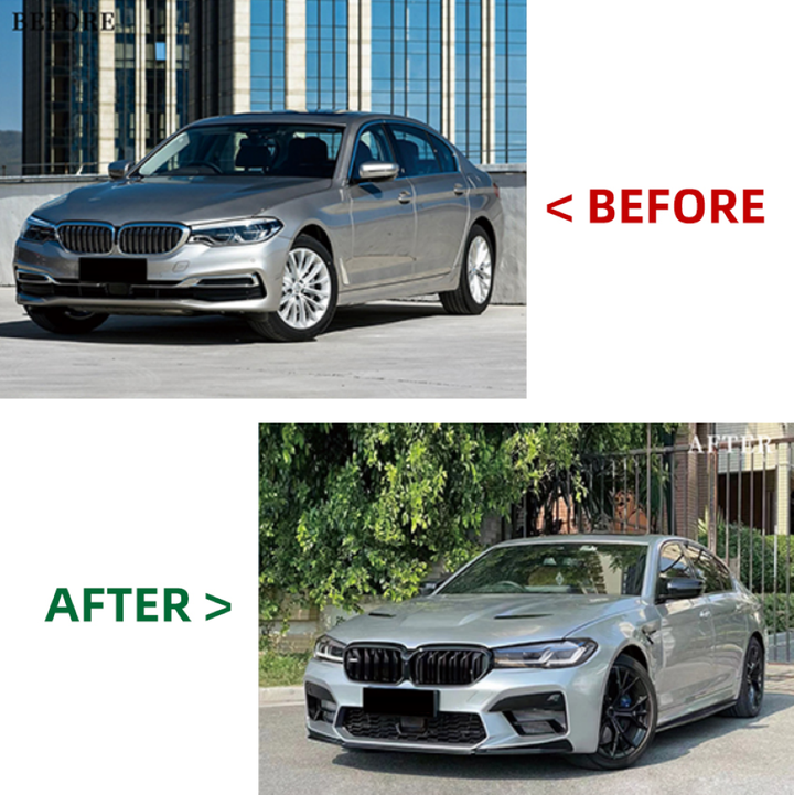 Car Craft Compatible With Bmw 5 Series G30 2017-2020 To G30 F90 Lci 2021+ M5 M5Cs M Sports Upgrade Facelift Conversion Bodykit Bumper Cs Hood Trunk Headlight Taillight CC-6344