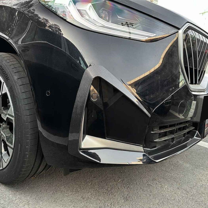 Car Craft Compatible With Bmw X3 G45 2025+ M Sport Front Bumper Flag Skirts Splitter Fog Gril Cover Trim Zst-1159 Cf Carbon Fiber Look - CAR CRAFT INDIA