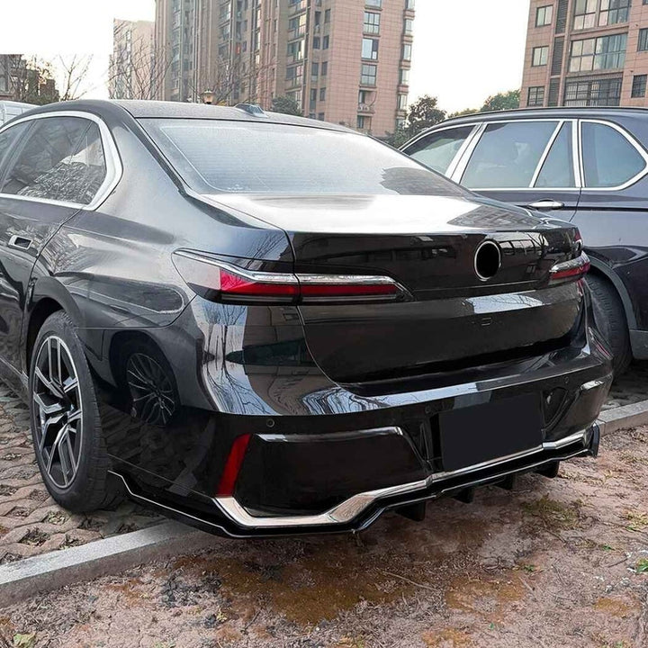 Car Craft Compatible With Bmw 7 Series I7 G70 G73 M Sport 2023+ Rear Bumper After Lip Diffuser Trim Skirt Zst-1442 Cf Carbon Fiber Look