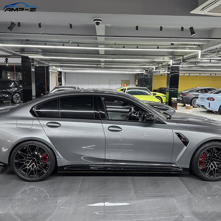 Car Craft Compatible With Bmw M3 G80 G81 2021-2026 Side Skirt Splitter Trim Running Board Zst-1529 Cf Carbon Fiber Look Black CC-10954