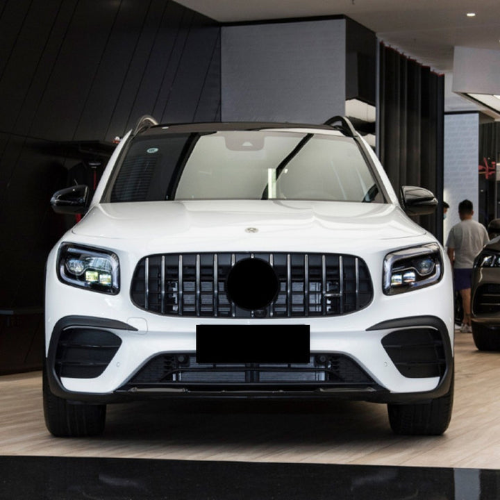 Car Craft Compatible With Mercedes Benz Glb W247 X247 2020-2024 Amg Bumper Front Show Grill Gtr Style Silver Gc X247-001