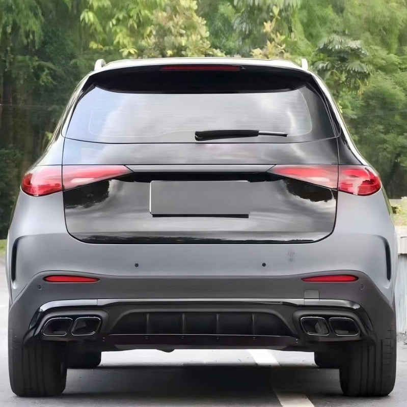 Car Craft Compatible With Mercedes Benz Glc W254 2023-2026 Upgrade Facelift Convert To Glc63 Amg Bodykit Rear Bumper Skirt Diffuser Rear After Lip Silver Gc W254-005