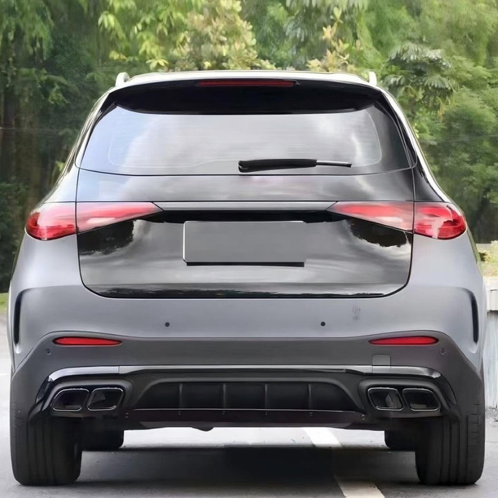 Car Craft Compatible With Mercedes Benz Glc W254 2023-2026 Upgrade Facelift Convert To Glc63 Amg Bodykit Rear Bumper Exhaust Pipe Tip Silver Gc W254-007