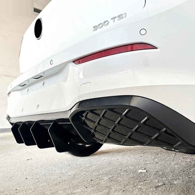 Car Craft Compatible With Volkswagen Vw Golf Mk8.5 Gti 2024+ Gti Rline Rear After Bumper Lip Splitter Skirts Diffuser Zst Carbon Fiber Look - CAR CRAFT INDIA