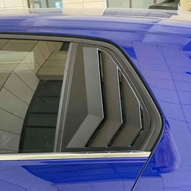 Car Craft Compatible With Vw Volkswagen Golf 8 Mk8 2020-2026 Car Rear Window Shutter Cover Louver Side Vent Trim Triangle Glossy Black