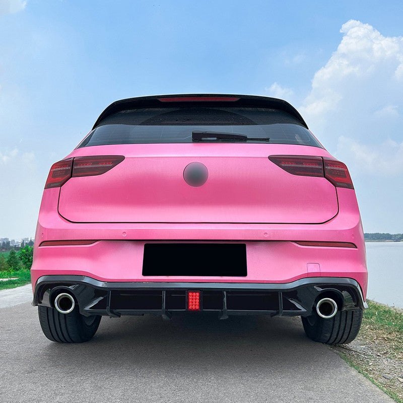 Car Craft Compatible With Volkswagen Vw Golf 8 2020-2026 Gti R Line Bumper Rear After Lip Diffuser  Trim Skirt F1 Style Led   Zst-535 Gb Usa CC-10950