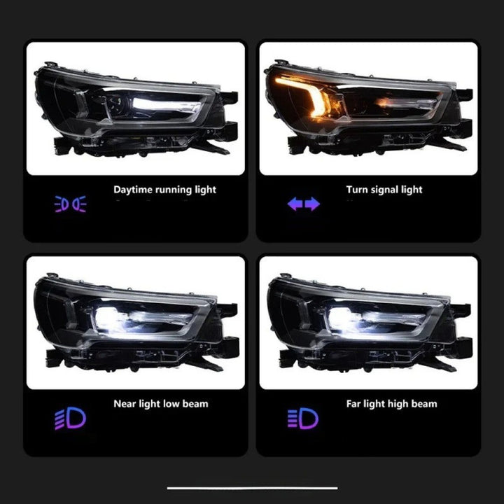 Car Craft Compatible With Toyota Hilux Revo 2016-2020 Upgrade Facelift Convert Car Front Upgraded Head Light Lamp Xenon Headlight Retrofit Upgrade Modified Led Drl Hid