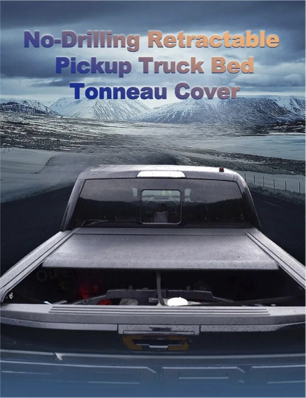 Car Craft Compatible With Isuzu D-max V Cross 2019-2025 Shutter Rear Truck Bed Retractable Lid Tonneau Tray Cover Roller Back Rear Hand Manual Controlled By Manual Push-pull Rope - CAR CRAFT INDIA