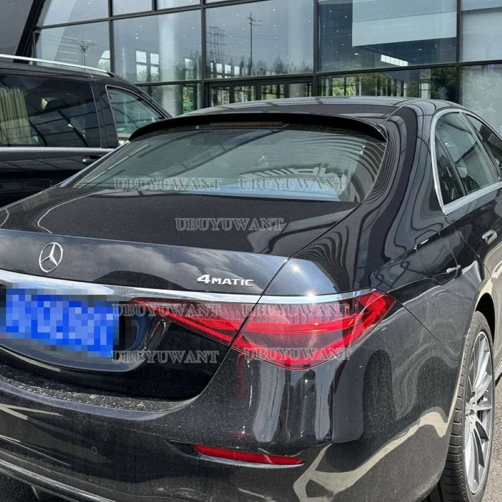 Car Craft Compatible With Mercedes S Class W223+ Rear Trunk Wing Boot Roof Spoiler Lip Splitter Skirt Amg Style Ar-benz-0106 Cf Carbon Fiber Look - CAR CRAFT INDIA