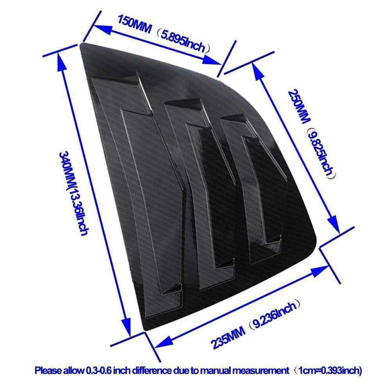 Car Craft Compatible With Honda Fit Gk5 Jazz Hatchback 2014‑2018 Car Rear Window Shutter Cover Louver Side Vent Trim Triangle Carbon Fiber Look