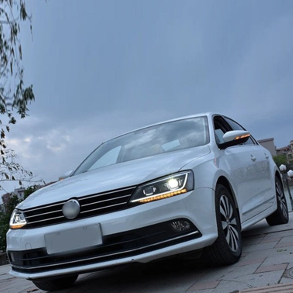 Car Craft Compatible With Volkswagen Vw Jetta 2011-2018 Car Front Upgraded Head Light Lamp Xenon Headlight Retrofit Upgrade Modified Led Drl Hid Light For Helogen Car - CAR CRAFT INDIA