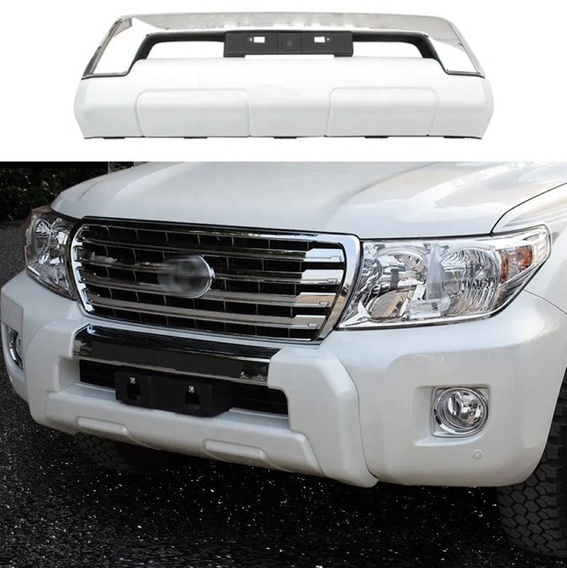 Car Craft Compatible With Toyota Land Cruiser Lc200 2008-2020 Front Bumper Guard Number License Plate Guard Pearl White F048