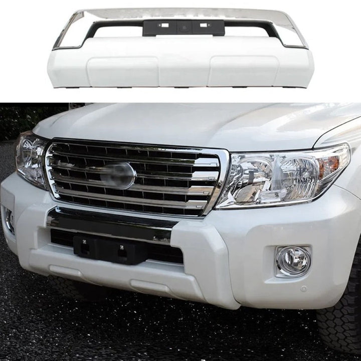 Car Craft Compatible With Toyota Land Cruiser Lc200 2008-2020 Front Bumper Guard Number License Plate Guard Pearl White F048