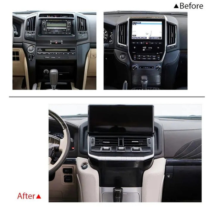Car Craft Compatible With Toyota Land Cruiser Lc200 2008-2020 Upgrade Facelift Convert To Lc300 2021+ Interior Bodykit Kit Steering Dashboard Door Panel Steering Console Center Armrest Box Rhd Beige F305