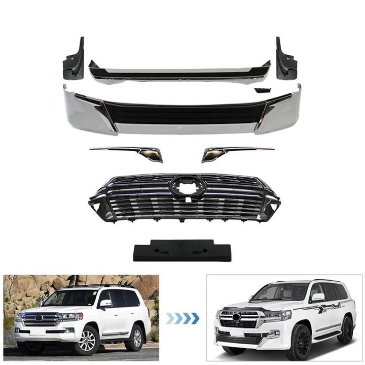 Car Craft Compatible With Toyota Land Cruiser Lc200 2016-2020 Upgrade Facelift Convert To 2021 Style Bodykit Front Rear Bumper Lip Side Trim Grill Skirt Splitter Trim F125