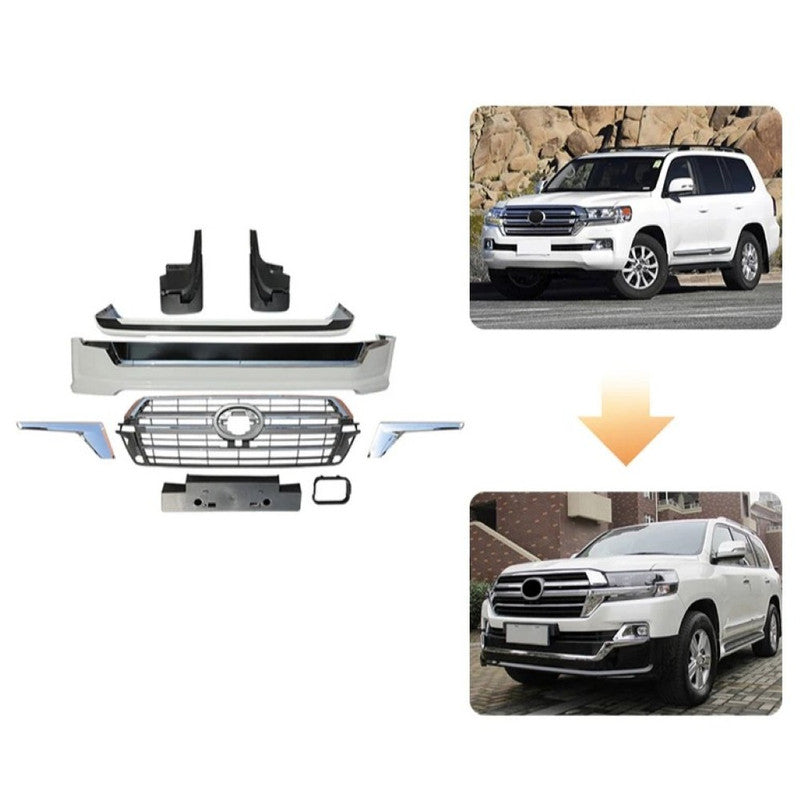 Car Craft Compatible With Toyota Land Cruiser Lc200 2016-2020 Upgrade Facelift Convert To 2019 Style Bodykit Front Rear Bumper Lip Side Trim Grill Skirt Splitter Trim F096