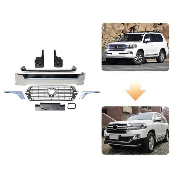 Car Craft Compatible With Toyota Land Cruiser Lc200 2016-2020 Upgrade Facelift Convert To 2019 Style Bodykit Front Rear Bumper Lip Side Trim Grill Skirt Splitter Trim F096