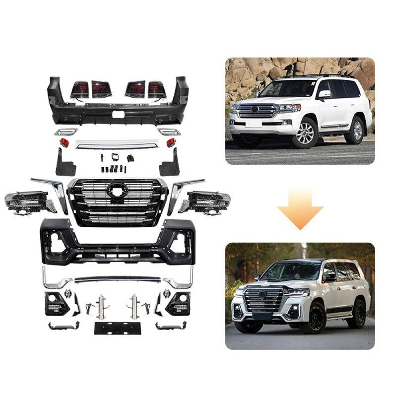 Car Craft Compatible With Toyota Land Cruiser Lc200 2016-2020 Upgrade Facelift Convert To Lc200 Navigator Style Bodytkit Front Rear Bumper Headlight Taillight Side Trim Grill Lip Skirt Splitter F139-a