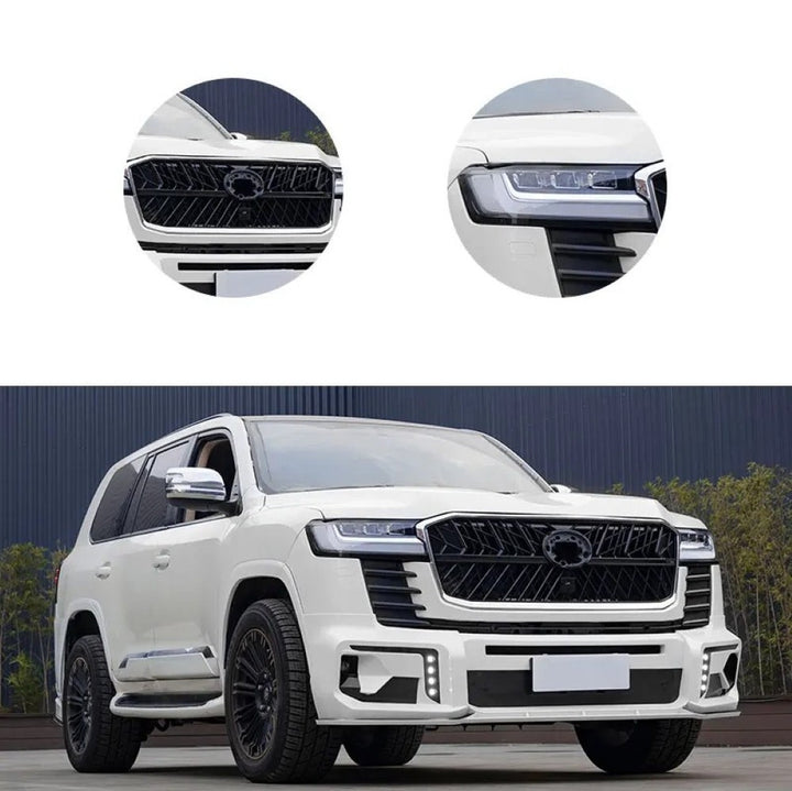 Car Craft Compatible With Toyota Land Cruiser Lc200 2008-2020 Upgrade Facelift Convert To Lc300 2022 Wald Style Bodytkit Front Rear Bumper Hood Fender Trunk Headlight Taillight Mirror Side Step Trim Grill Skirt Splitter Cut Version 1:1 F176b