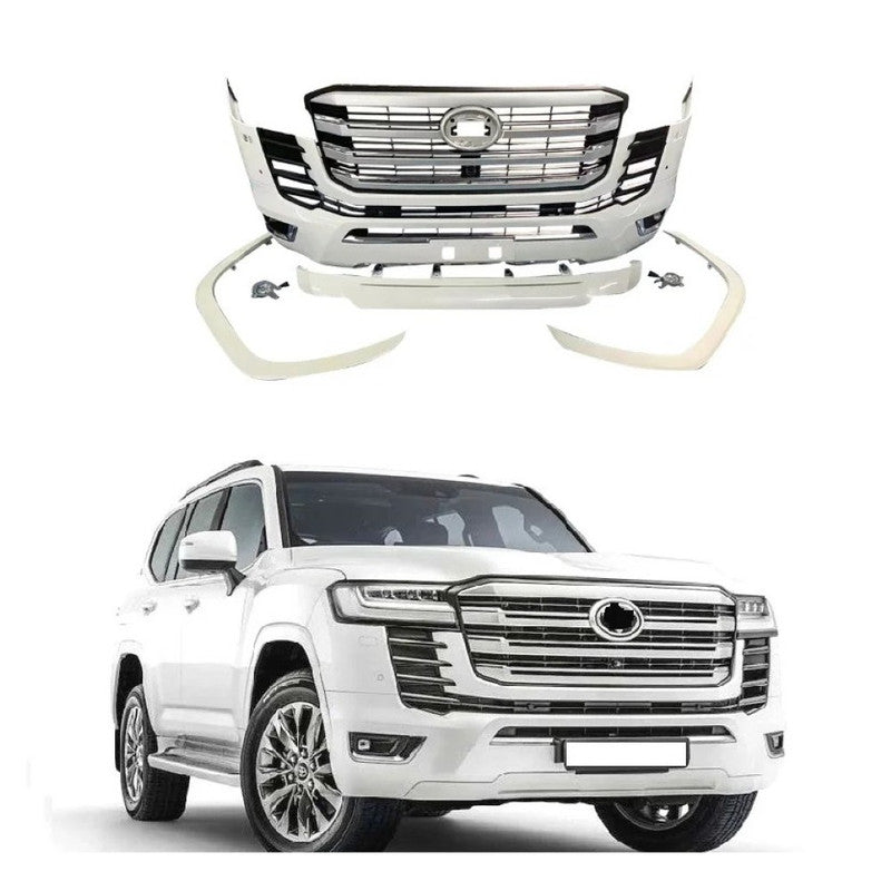 Car Craft Compatible With Toyota Land Cruiser Lc300 Lc 300 2021+ Low Version Upgrade Facelift Convert To Lc300 High Version Style Bodytkit Front Rear Bumper Grill Skirt Lip Splitter Lc300 Bodykit Low To High