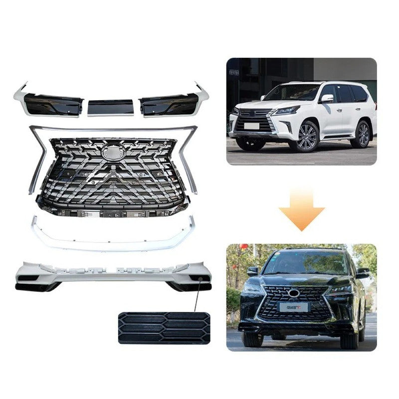 Car Craft Compatible With Toyota Lexus Lx570 2016-2021 Upgrade Facelift Convert To Lx570 2021 Style Bodytkit Front Rear Lip Skirt Splitter Grill F128