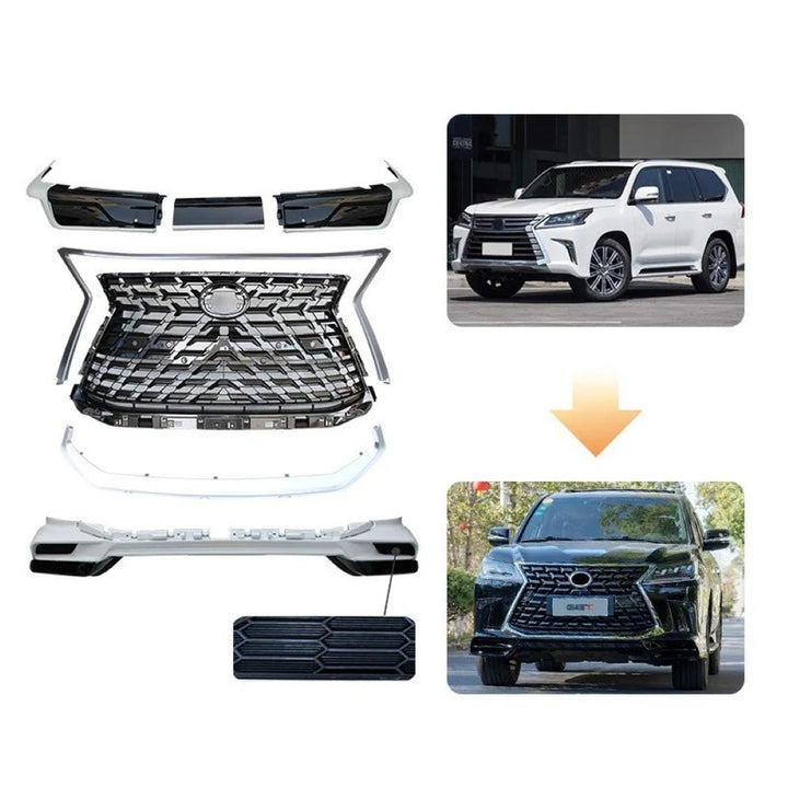 Car Craft Compatible With Toyota Lexus Lx570 2016-2021 Upgrade Facelift Convert To Lx570 2021 Style Bodytkit Front Rear Lip Skirt Splitter Grill F128