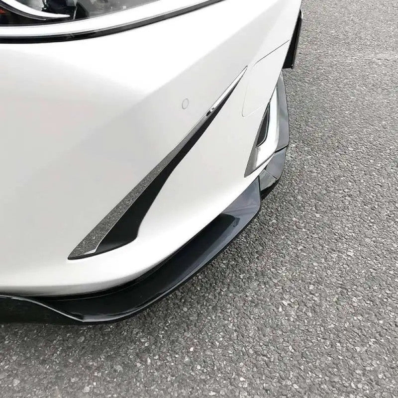 Car Craft Compatible With Lexus Es 2018-2022 Front Bumper Lip Skirt Trim Carbon Fiber Look