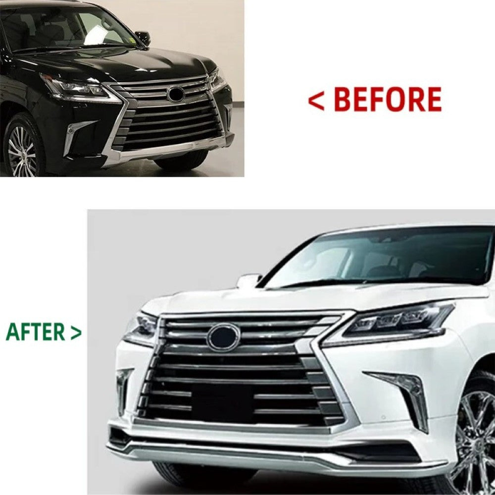 Car Craft Compatible With Toyota Lexus Lx570 2016-2021 Upgrade Facelift Convert To Lx570 Modellista Style Bodytkit Front Rear Lip Skirt Splitter Exhaust Tip Pipe F034