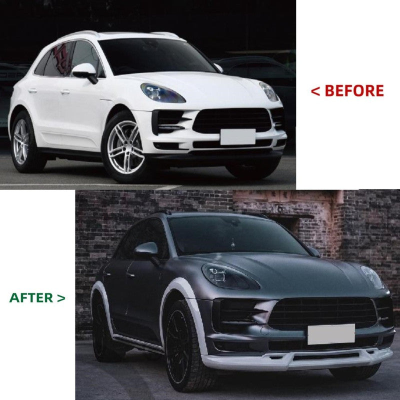 Car Craft Compatible With Porsche Macan 95b 95b.2 For 2018-2021 Upgrade Convert Bodykit Body Kit Front Rear Lip Bumper Skirt Trim Splitter Diffuser Exhaust Tip Pipe Tkt Style