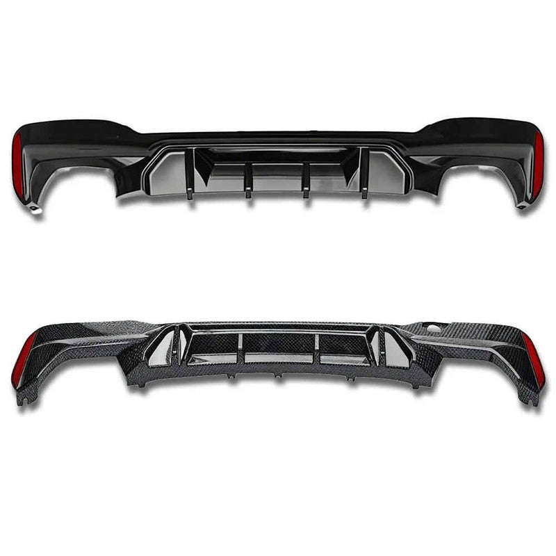 Car Craft Compatible With Bmw 5 Series Lci G30 G38 F90 2021-2023 M Sport M5 Rear Bumper Lip Diffuser Skirt 4 Line G30/38-055/056 Gb Gloss Black