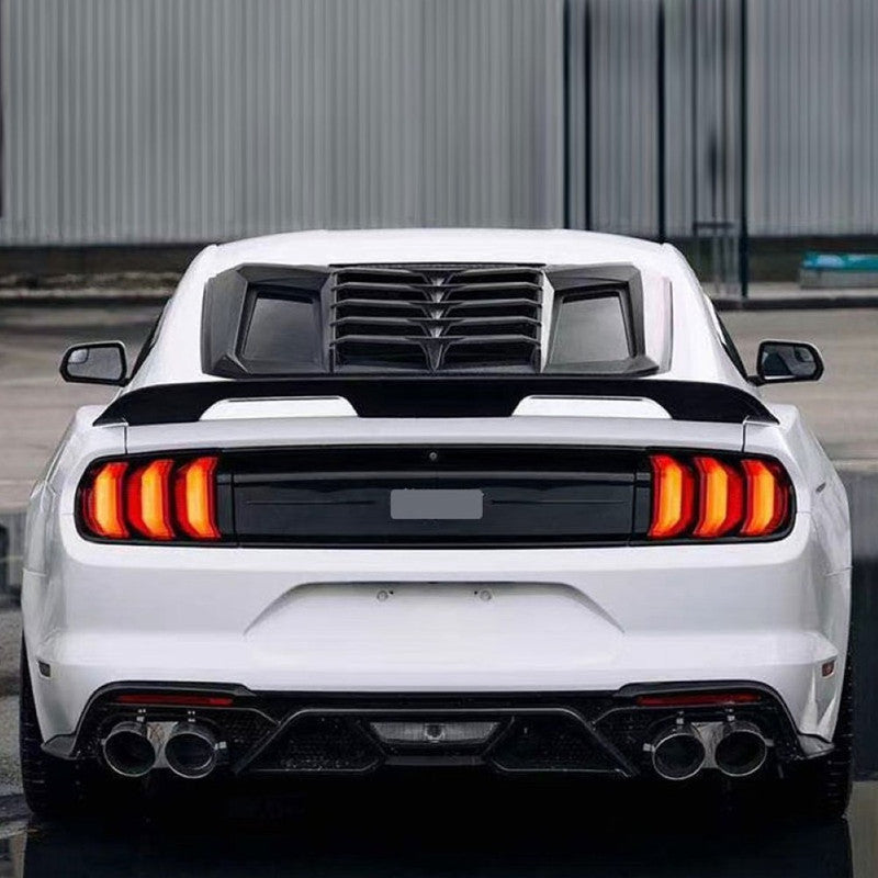 Car Craft Compatible With Ford Mustang 2015-2017 Upgrade Facelift Convert To Gt500 Bodykit Rear Bumper Exhaust Pipe Tip Glossy Black Gc Must-022