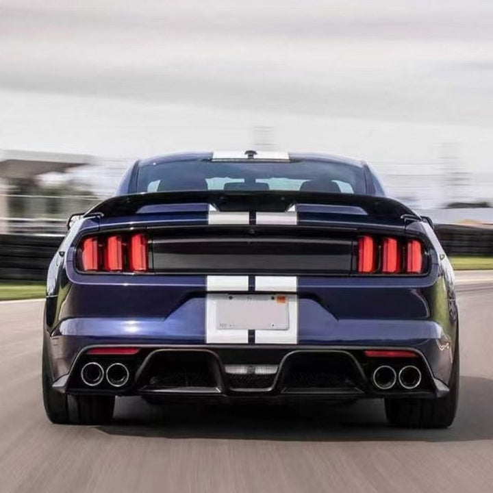 Car Craft Compatible With Ford Mustang 2015-2023 Rear Trunk Wing Boot Lip Skirts Spoiler Gt500 Style Matt Black Gc Must-036/037