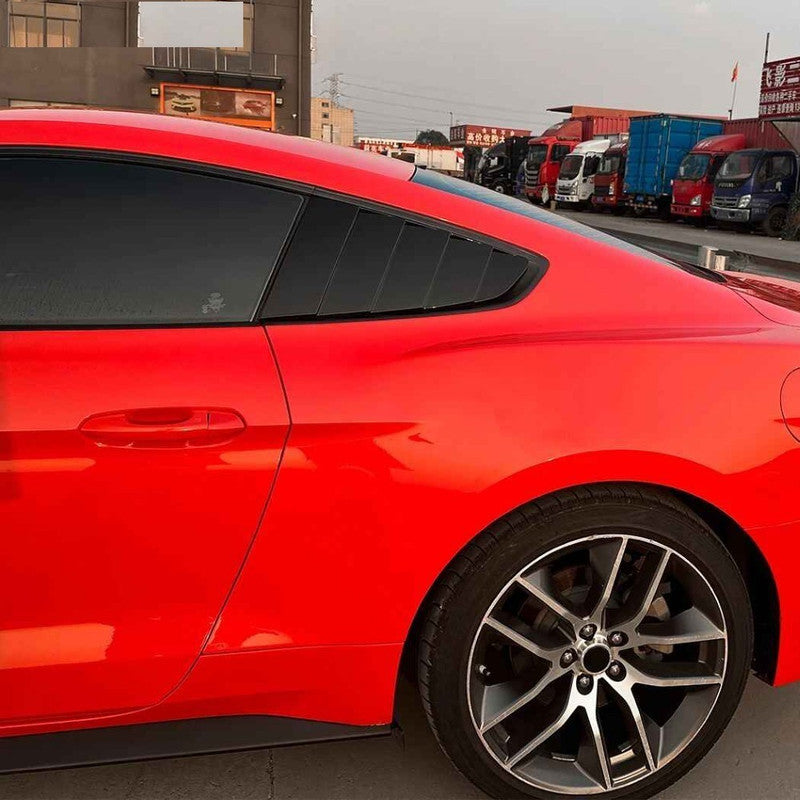 Car Craft Compatible With Ford Mustang 2015-2023 Car Rear Window Louvers Sticker Triangle Window Shade Shutter Side Vent Spoiler Zst-1142 Cf Carbon Fiber Look - CAR CRAFT INDIA