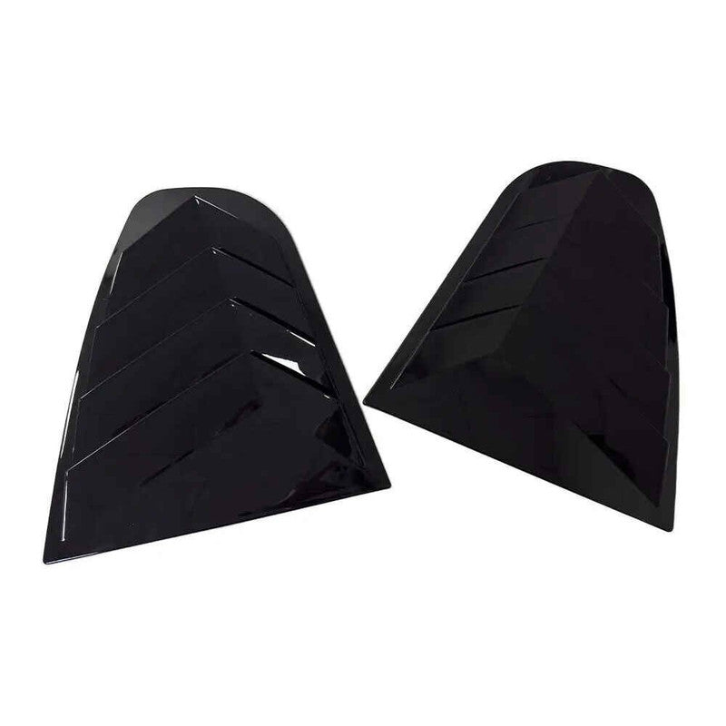Car Craft Compatible With Skoda Octavia Laura 2008-2012 Car Rear Window Shutter Cover Louver Side Vent Trim Triangle Glossy Black