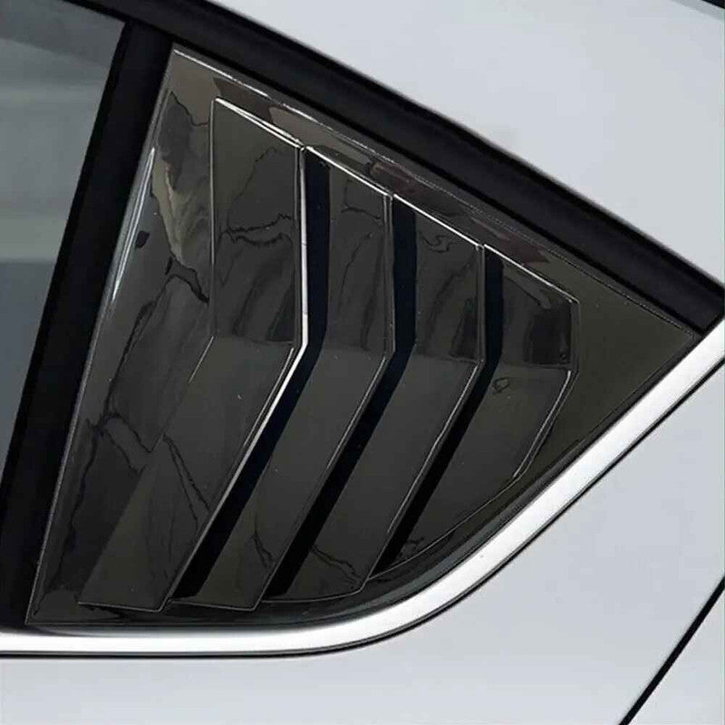 Car Craft Compatible With Skoda Octavia Mk3 2013-2020 Car Rear Window Shutter Cover Louver Side Vent Trim Triangle Glossy Black